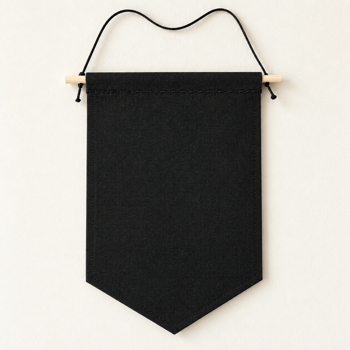 Black Blank Canvas Pin Banner — canvas detail