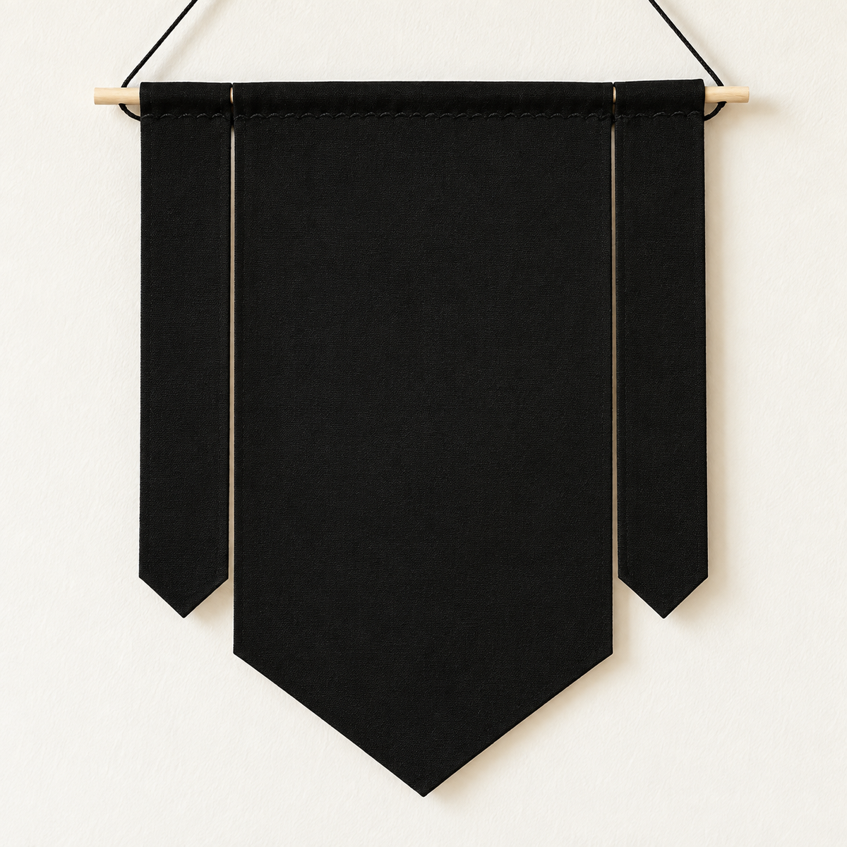Black Three-Piece Canvas Pin Banner — canvas detail