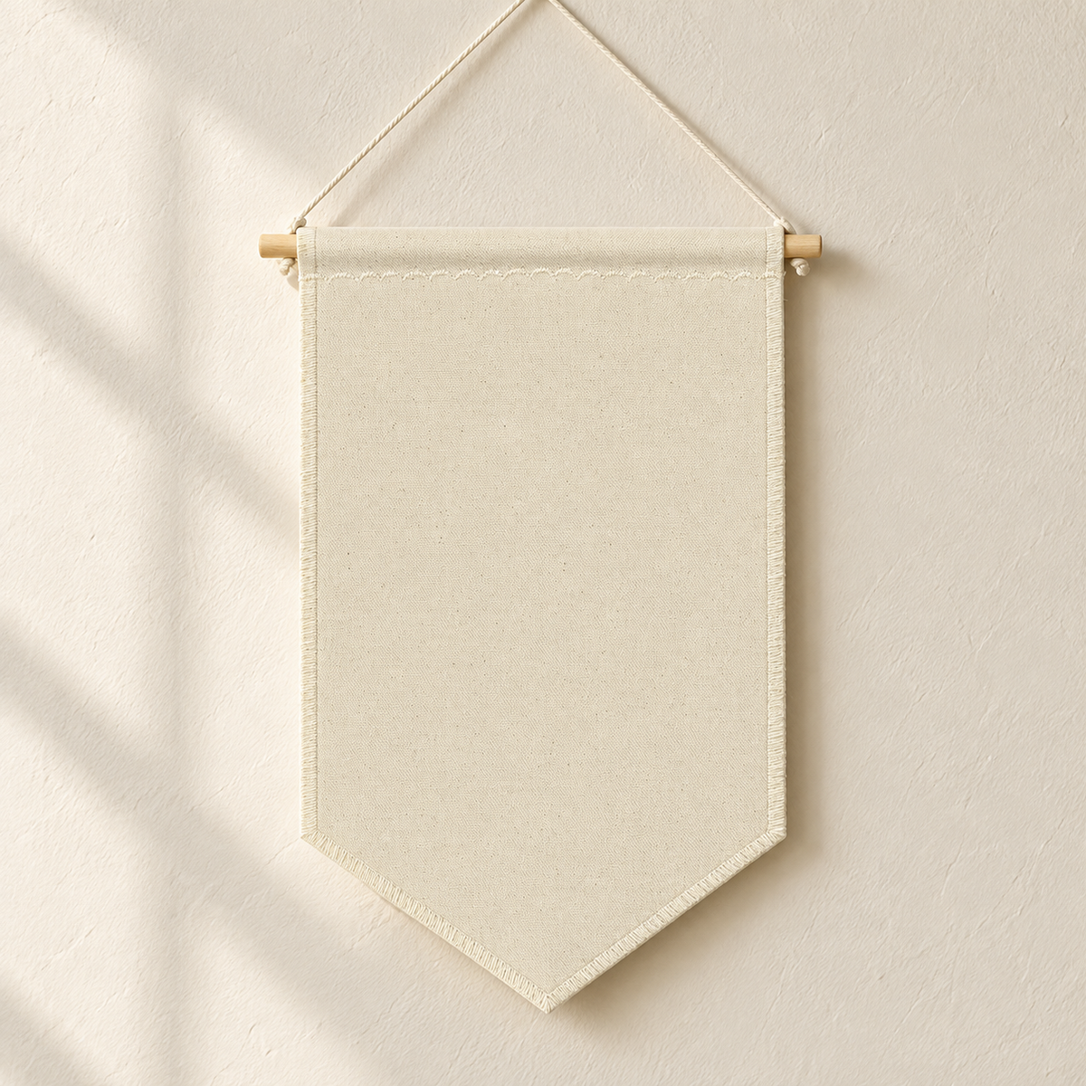 Classic Canvas Pin Banner — clean ivory wall