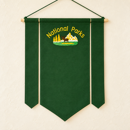 Forest Green Three-Piece National Parks Banner — ivory wall hero