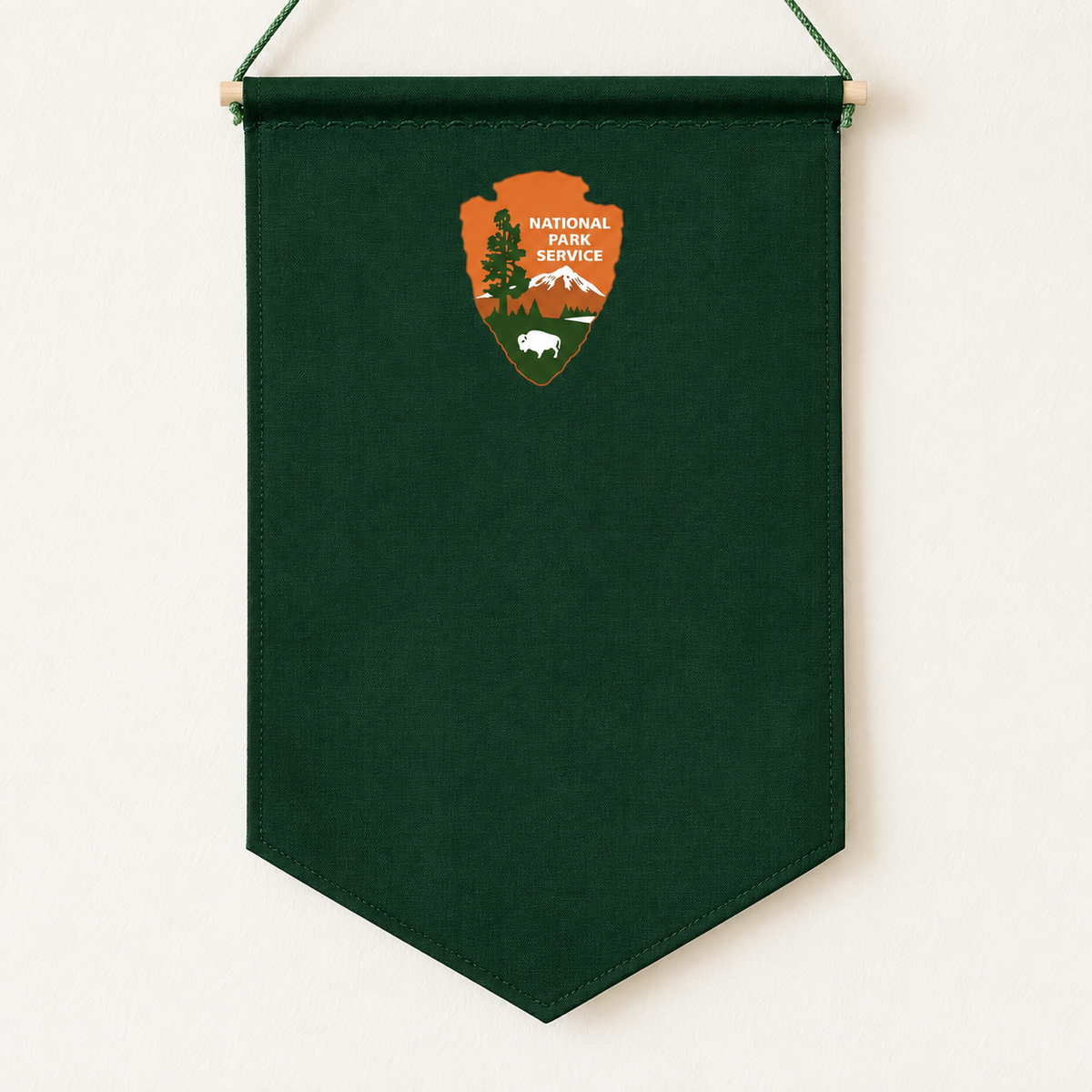 Green National Parks Canvas Pin Banner — canvas detail