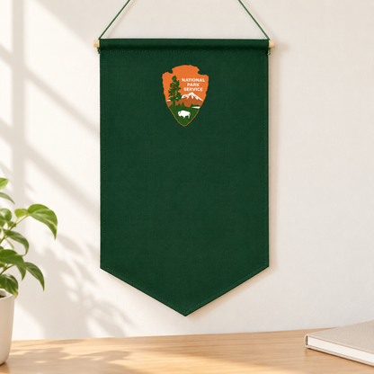 Green National Parks Canvas Pin Banner — minimal workspace
