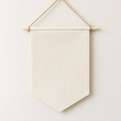 Natural Blank Canvas Pin Banner — canvas detail