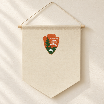 Natural National Parks Canvas Pin Banner — ivory wall