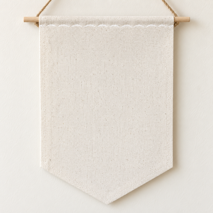Natural Tall Blank Canvas Pin Banner — canvas detail