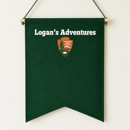 Personalized Forest Green National Parks Banner — canvas detail