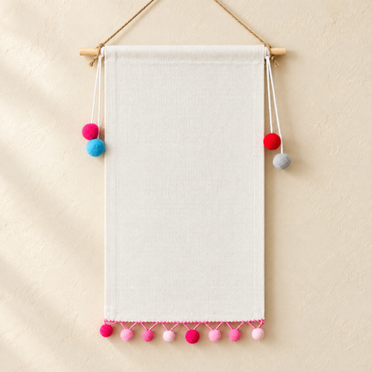 Rectangular Blank Canvas Pin Banner — ivory wall hero